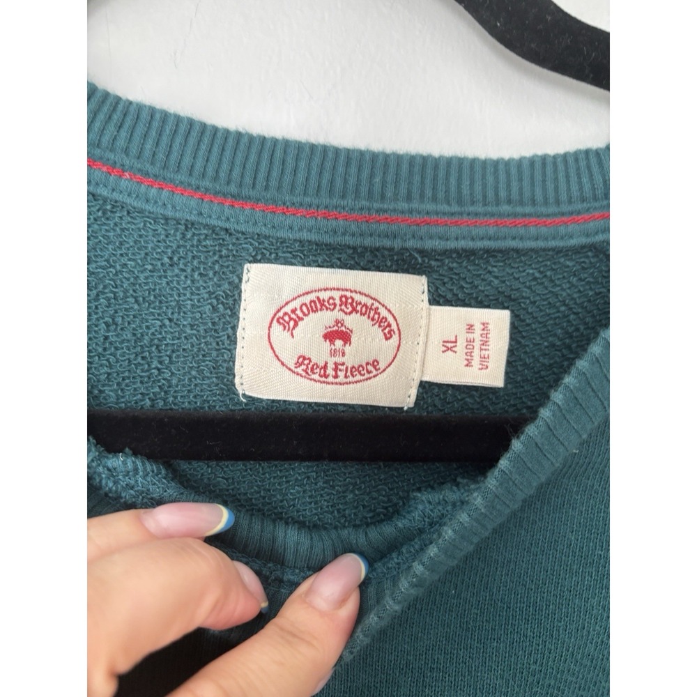 Brooks Brothers Red Fleece French Terry Green Short Sleeve Sweatshirt Sz XL - Picture 6 of 9